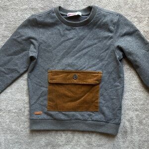 Boy’s Gray Sweatshirt with Brown Pocket